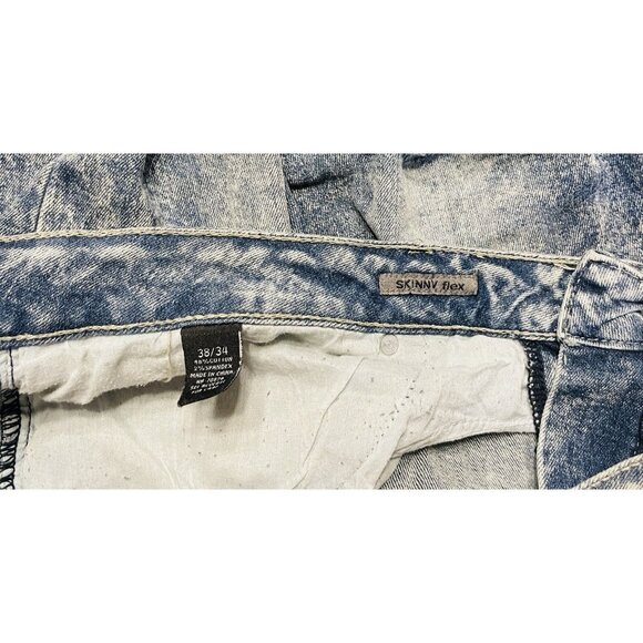 CJ Black Mens Distressed Destroyed Blue Jeans Size 38/34 Skinny Flex - Picture 5 of 5